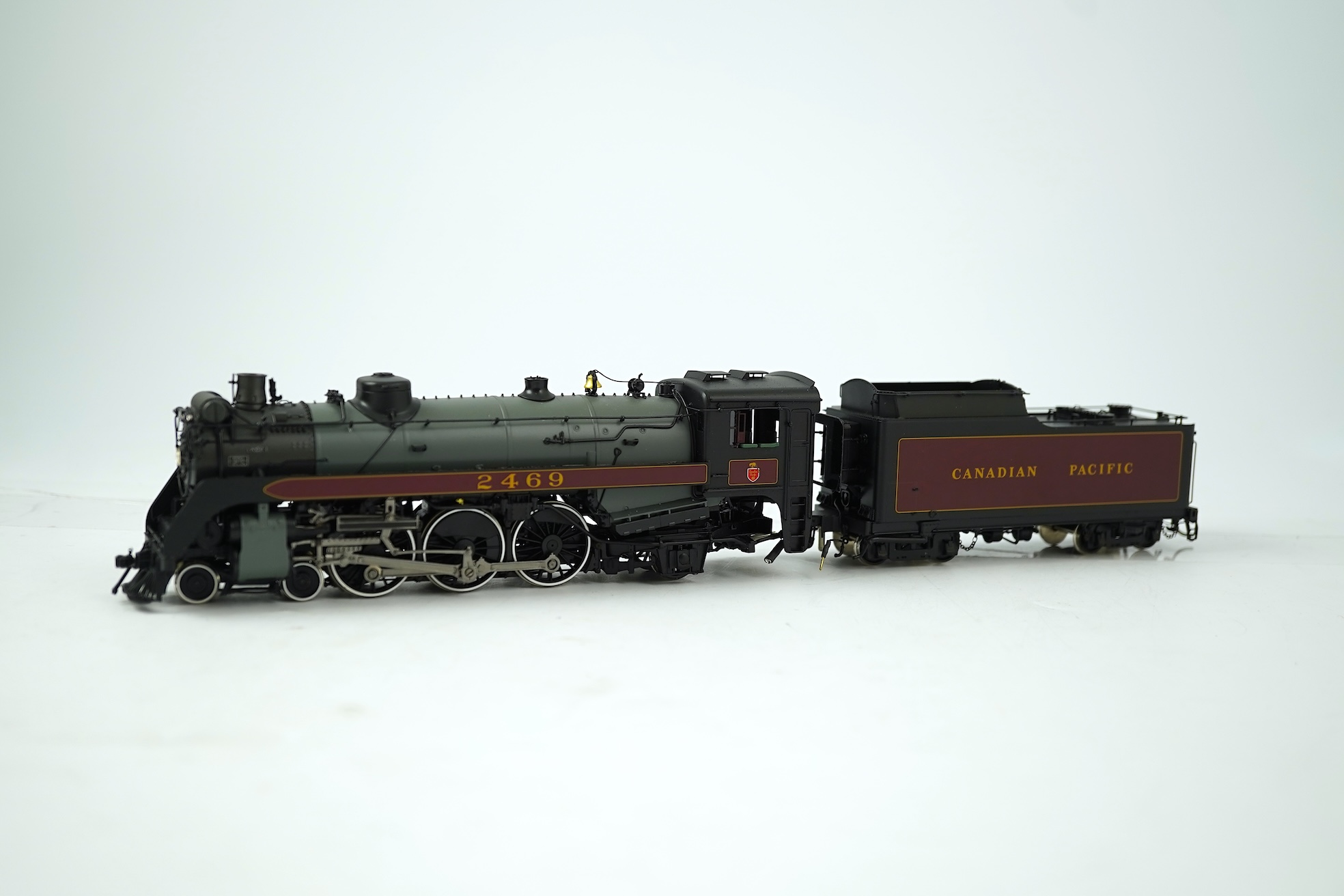 A boxed HO gauge Division Point model of Canadian Pacific Railway G-3j, 2469, 4-6-2 locomotive with bogie tender, powered for two rail operation.